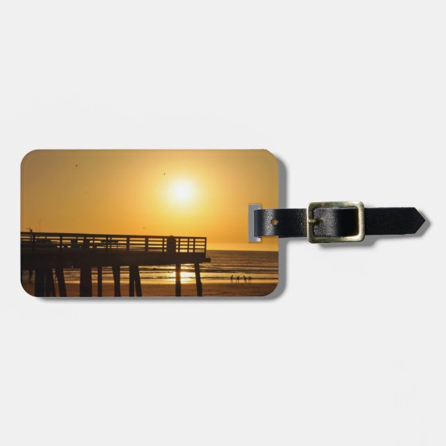 Etiqueta Para Maletas Pismo Pier en el Sol (Frente Horizontal)