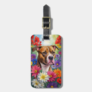 Etiqueta Para Maletas Pitbull en Flower Garden