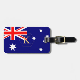 ETIQUETA PARA MALETAS PIXDEZINAS BANDERA AUSTRALIANA + MONOGRAMA DE DIY