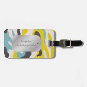 Etiqueta Para Maletas PixDezines camuflaje amarillo+azul+etiqueta de per