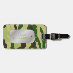 Etiqueta Para Maletas PixDezines camuflaje verde+etiqueta de perro