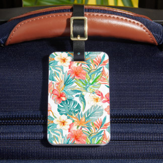 Etiqueta Para Maletas PixDezines Vintage Pastel H2 Hawái Floral Follaje