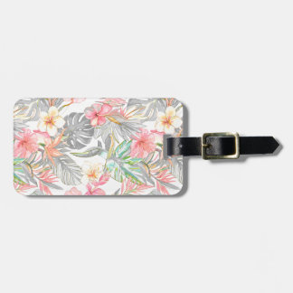 Etiqueta Para Maletas PixDezines Vintage Pastel H2 Hawái Floral Follaje