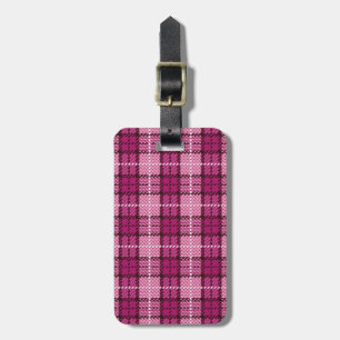 Etiqueta Para Maletas Pixel Plaid_Magenta-Black