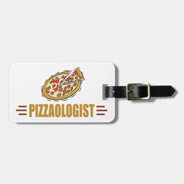 Etiqueta Para Maletas Pizza personalizada (Frente Horizontal)