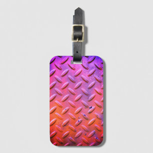 Etiqueta Para Maletas Placa de diamante Acero púrpura y Naranja