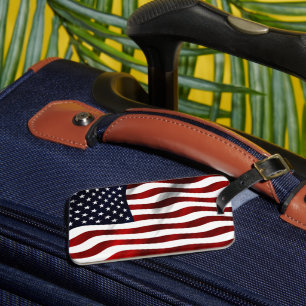 Etiqueta Para Maletas Placa de matrícula de la bandera americana