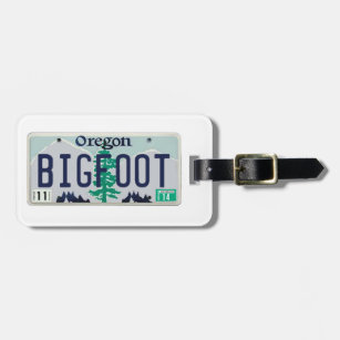 Etiqueta Para Maletas Placa de Oregon Bigfoot