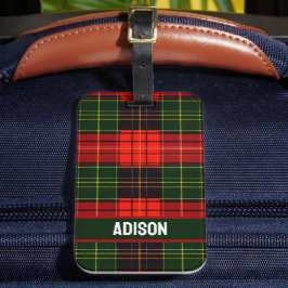 Etiqueta Para Maletas Plaid de Fiesta Tradicional