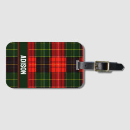 Etiqueta Para Maletas Plaid de Fiesta Tradicional
