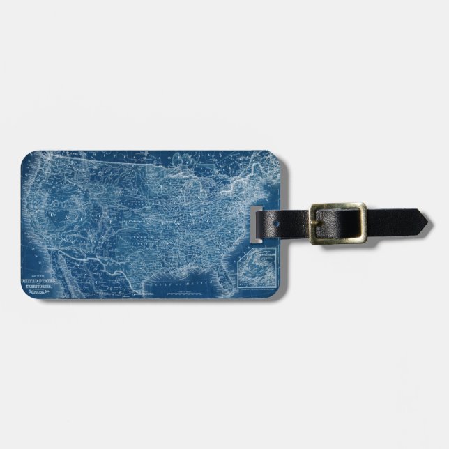 Etiqueta Para Maletas Plan de mapas de EE. UU. (Frente Horizontal)