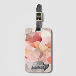 Etiqueta Para Maletas Plantilla de nombre de arte de color gris rosa abs