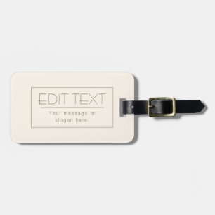Etiqueta Para Maletas Plantilla editable con estilo   Beige y marrón osc