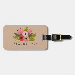 Etiqueta Para Maletas Plantilla editable personalizada de ramo floral