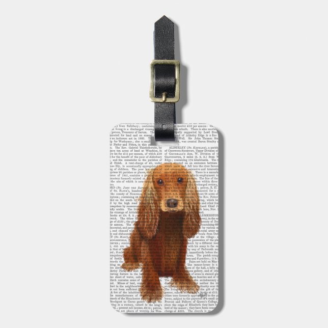 Etiqueta Para Maletas Plata de Cocker Spaniel (Frente Vertical)