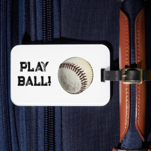 Etiqueta Para Maletas Play Ball Baseball Sketch - Deportes Batup