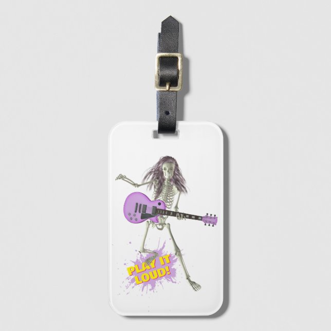 Etiqueta Para Maletas Play It Loud!  (Anverso vertical)