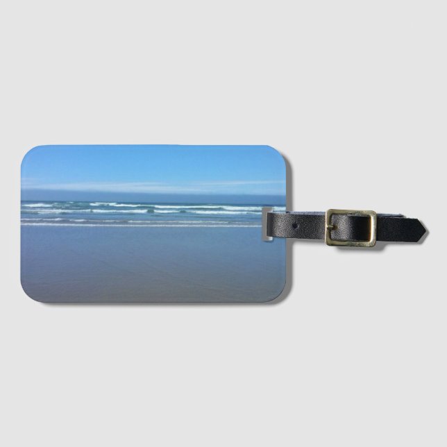 Etiqueta Para Maletas Playa Agate, Oregón (Anverso horizontal)