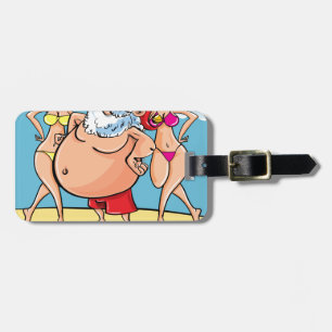 Etiqueta Para Maletas playa bikini santa claus