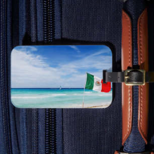 Etiqueta Para Maletas Playa de Bandera Mexicana
