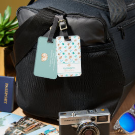 Etiqueta Para Maletas Playa de conchas costeras personalizada elegante v