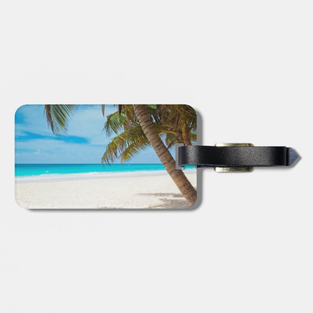 Etiqueta Para Maletas Playa del Paraíso Tropical (Atrás Horizontal)