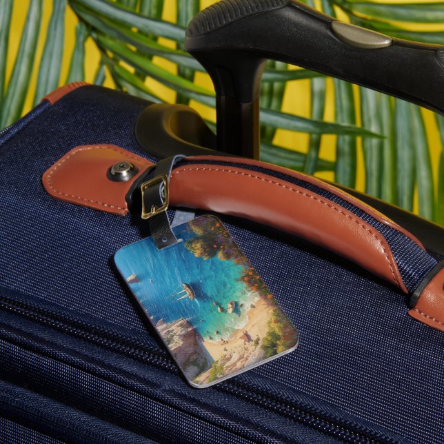 Etiqueta Para Maletas Playa en Grecia (Anverso In situ 1)