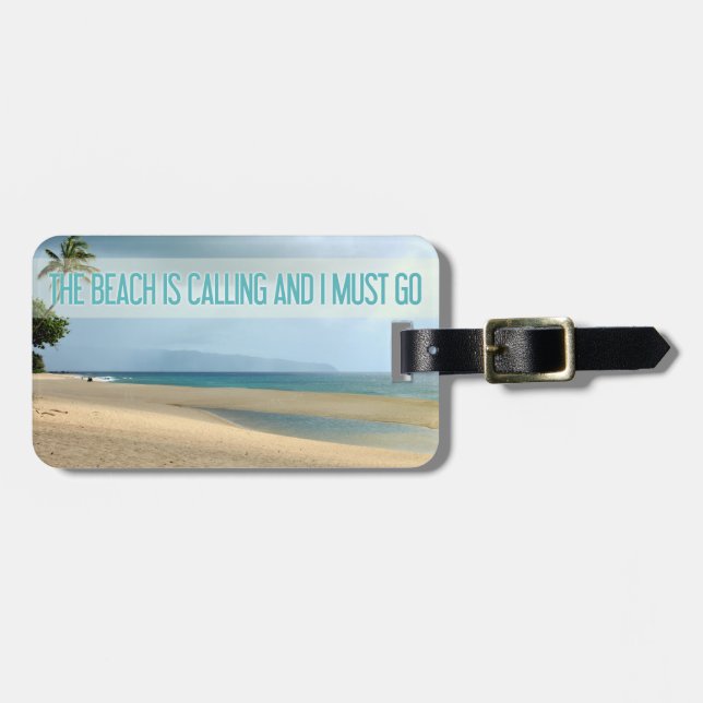 Etiqueta Para Maletas Playa Hawaii | La Playa Llama Fotografía (Frente Horizontal)