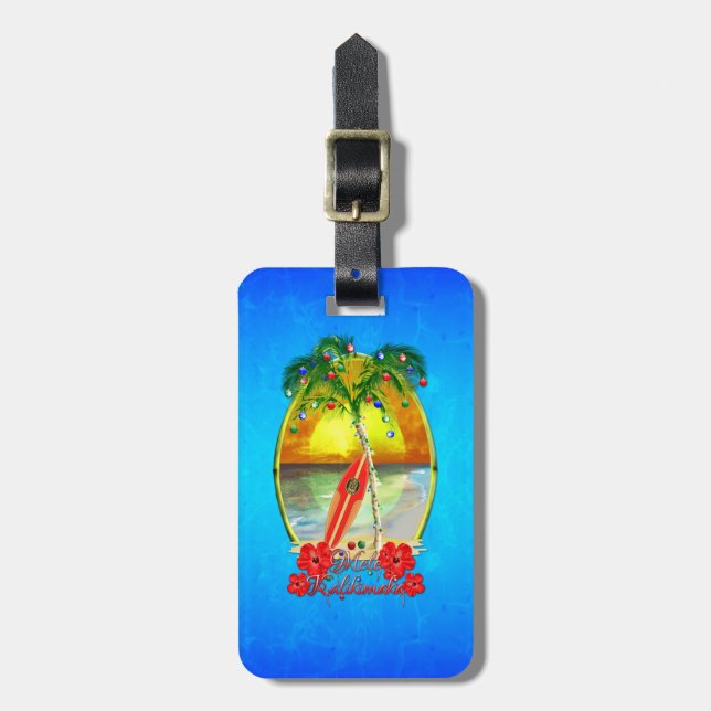 Etiqueta Para Maletas Playa Mele Kalikimaka (Frente Vertical)