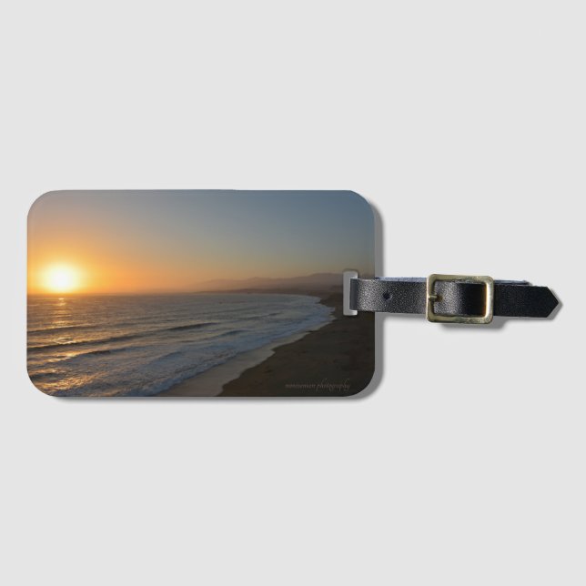 Etiqueta Para Maletas Playa nocturna (Anverso horizontal)