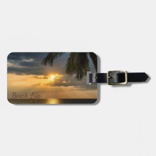 Etiqueta Para Maletas Playa, Palma, Atardecer - Personalizado