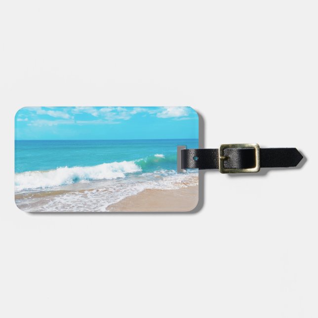 Etiqueta Para Maletas Playa tropical (Frente Horizontal)