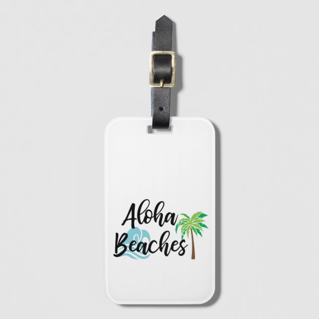 Etiqueta Para Maletas playas aloha (Anverso vertical)