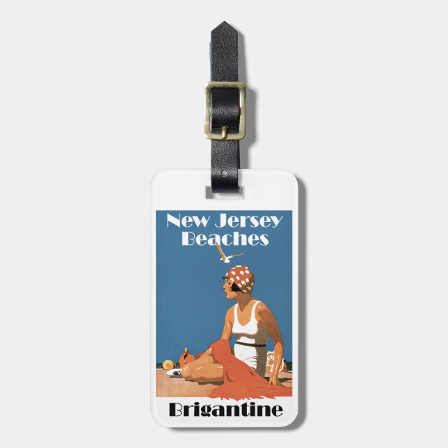 Etiqueta Para Maletas Playas de Nueva Jersey ~ Brigantine (Frente Vertical)
