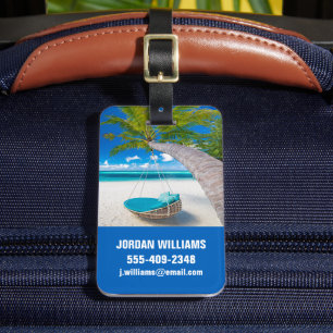 Etiqueta Para Maletas Playas tropicales   Arco de playa de paisajes trop