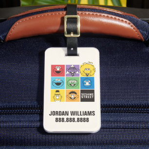 Etiqueta Para Maletas Plaza Sésamo   Bloques de color   Añadir su nombre