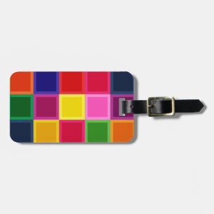 Etiqueta Para Maletas Plazas y bandas multicolores Girly