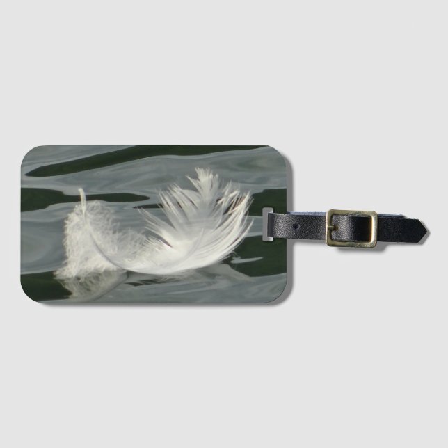 Etiqueta Para Maletas plumas blancas de bonito (Anverso horizontal)