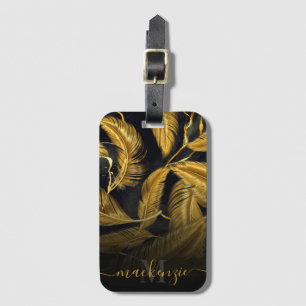 Etiqueta Para Maletas Plumas de oro