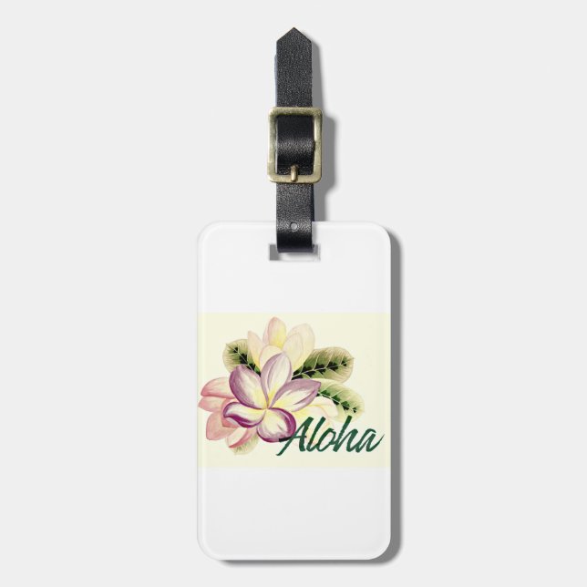 Etiqueta Para Maletas Plumeria Aloha (Frente Vertical)