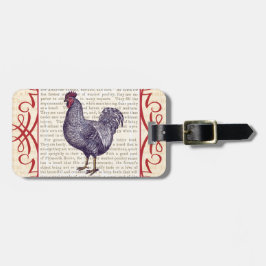 Etiqueta Para Maletas Plymouth Rock Rooster Vintage