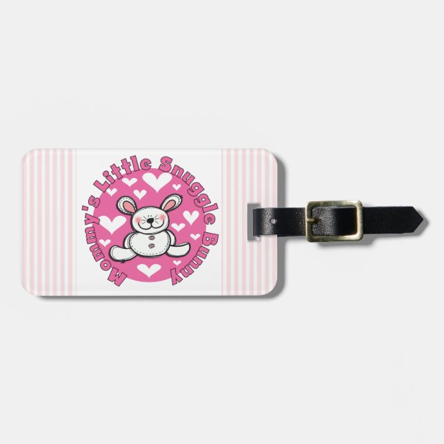 Etiqueta Para Maletas Poco conejito del Snuggle de la mamá (Frente Horizontal)