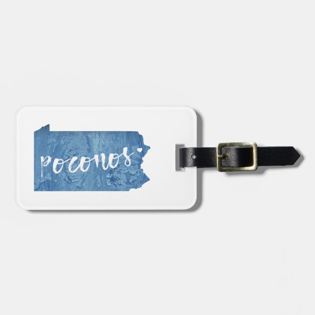 Etiqueta Para Maletas Poconos, grano de madera de Pensilvania (Frente Horizontal)