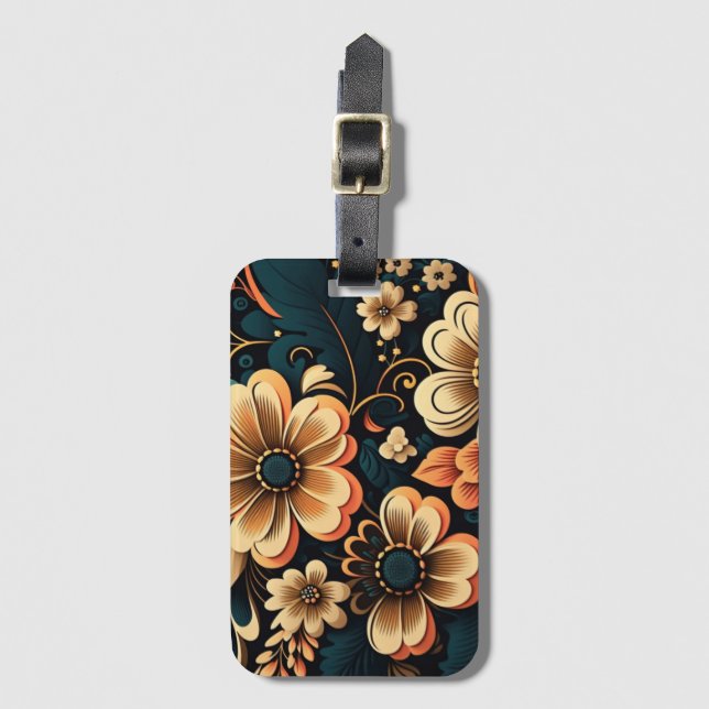 Etiqueta Para Maletas Poder floral retro boho (Anverso vertical)