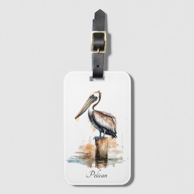 Etiqueta Para Maletas Poise of the Pelican (Anverso vertical)