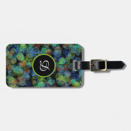 Etiqueta Para Maletas polka de color negro elegante y sencillo