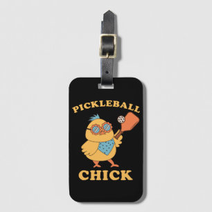 Etiqueta Para Maletas Pollita de Pickleball - retro