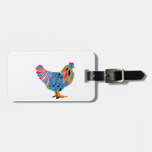 Etiqueta Para Maletas Pollo brillante enrrollado