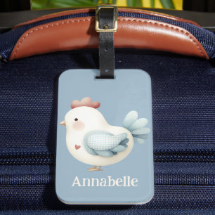 Etiqueta Para Maletas Pollo Cottagecore Pastel