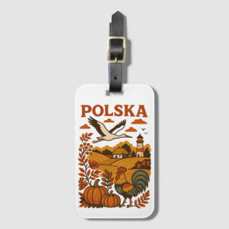 Etiqueta Para Maletas Polska Autumn Folk Countryside